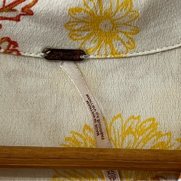 Free People Short Sleeve V-Neck Mini Sun Dress XS - Picture 6 of 8